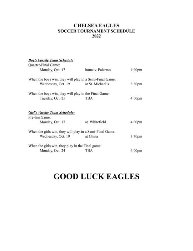 Tournament Schedule | Chelsea Elementary School