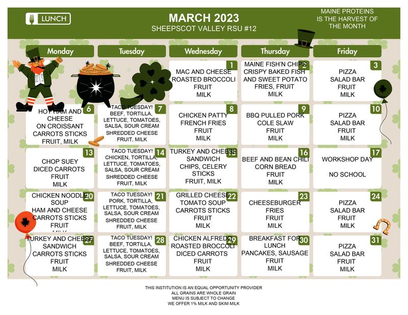 March Menus | Chelsea Elementary School